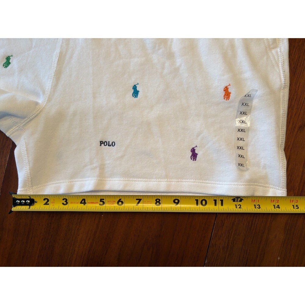 POLO Ralph Lauren Shorts Womens XXL Sweat White All Over Logo Drawstring NWT $89 - Picture 7 of 11
